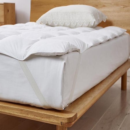 Serta White Goose Feather and Down Fiber Featherbed, Queen SE706308